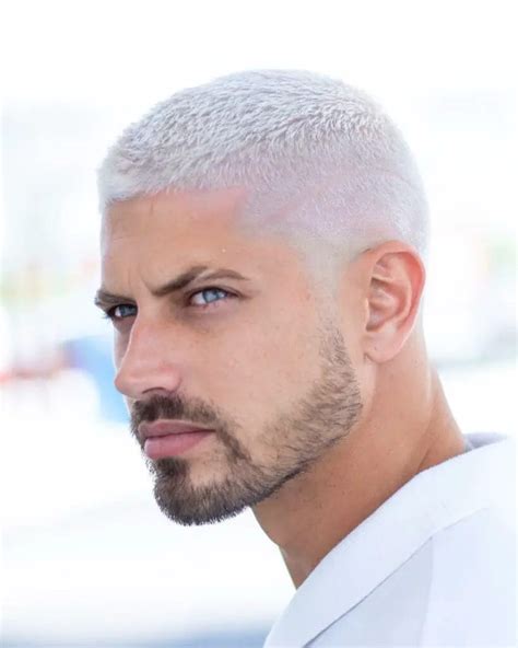 bleached hair buzz cut|bleached buzz cut male.